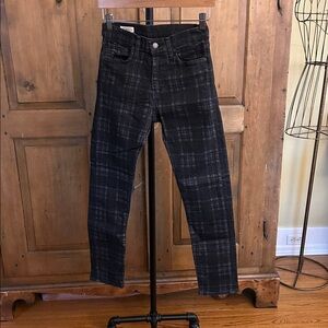 Levi’s Grey and Black Plaid Jeans